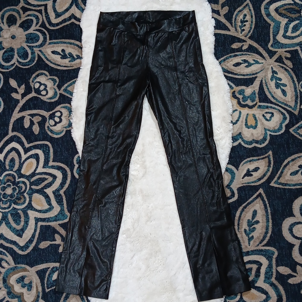 Commando Faux Leather Split Front Black Pants Wom… - image 3